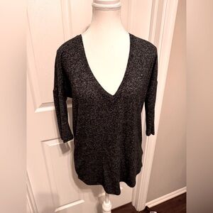 Express, black dark gray, soft, cozy, autumn, size XS, women’s 3/4 sleeve shirt